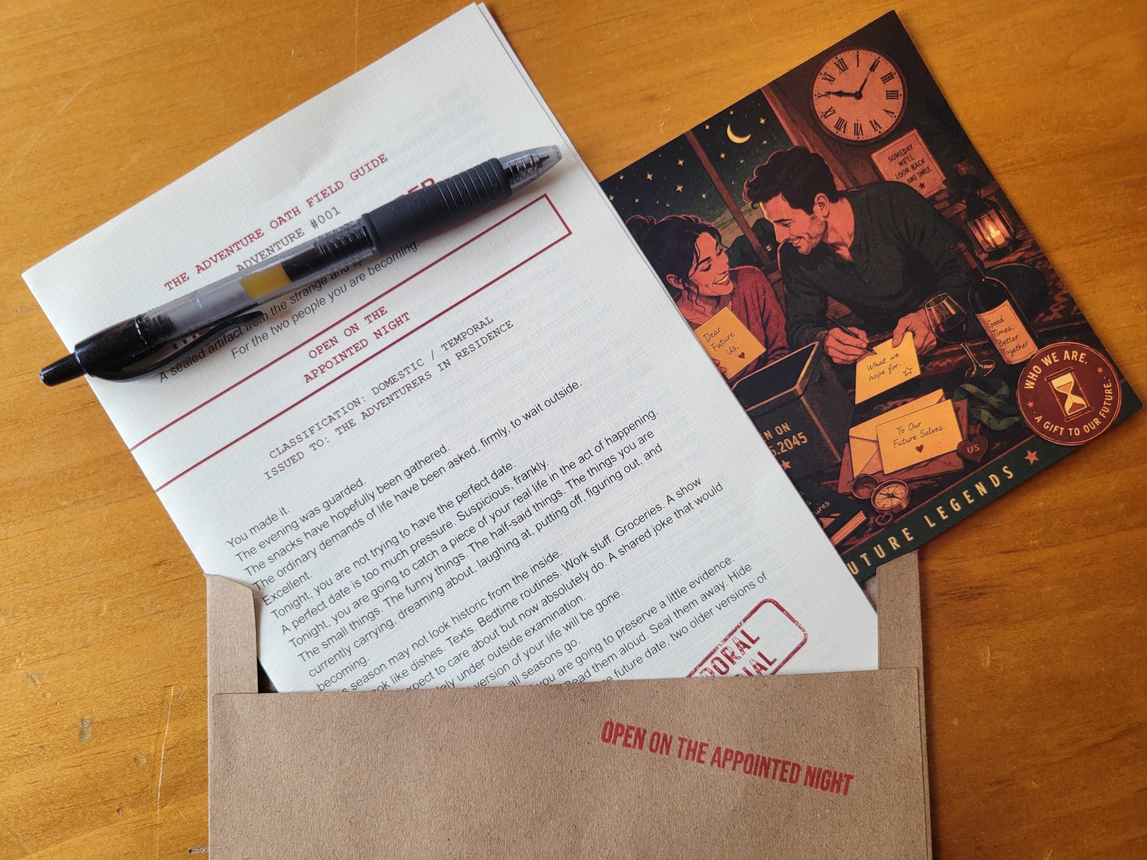 Adventure Oath invitation to start your first date-night adventure